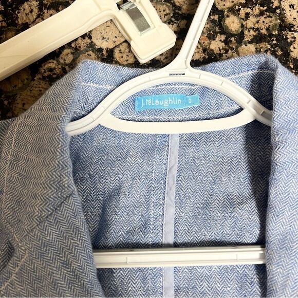 J. McLaughlin Button Up Long Sleeve Jacket Blazer 100% Linen Womens Size 0 - Picture 5 of 6